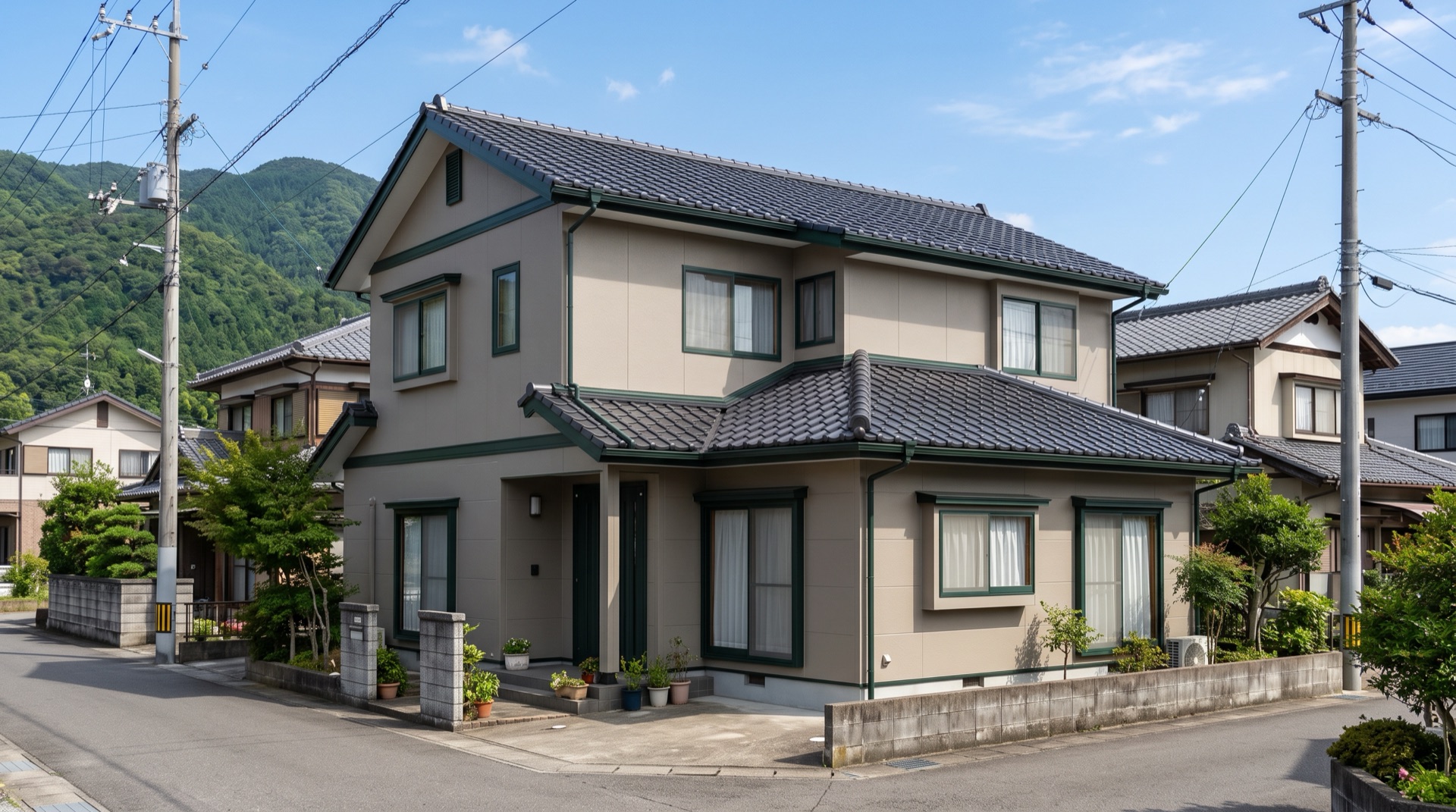 塗り替えを終えた岐阜県の住宅