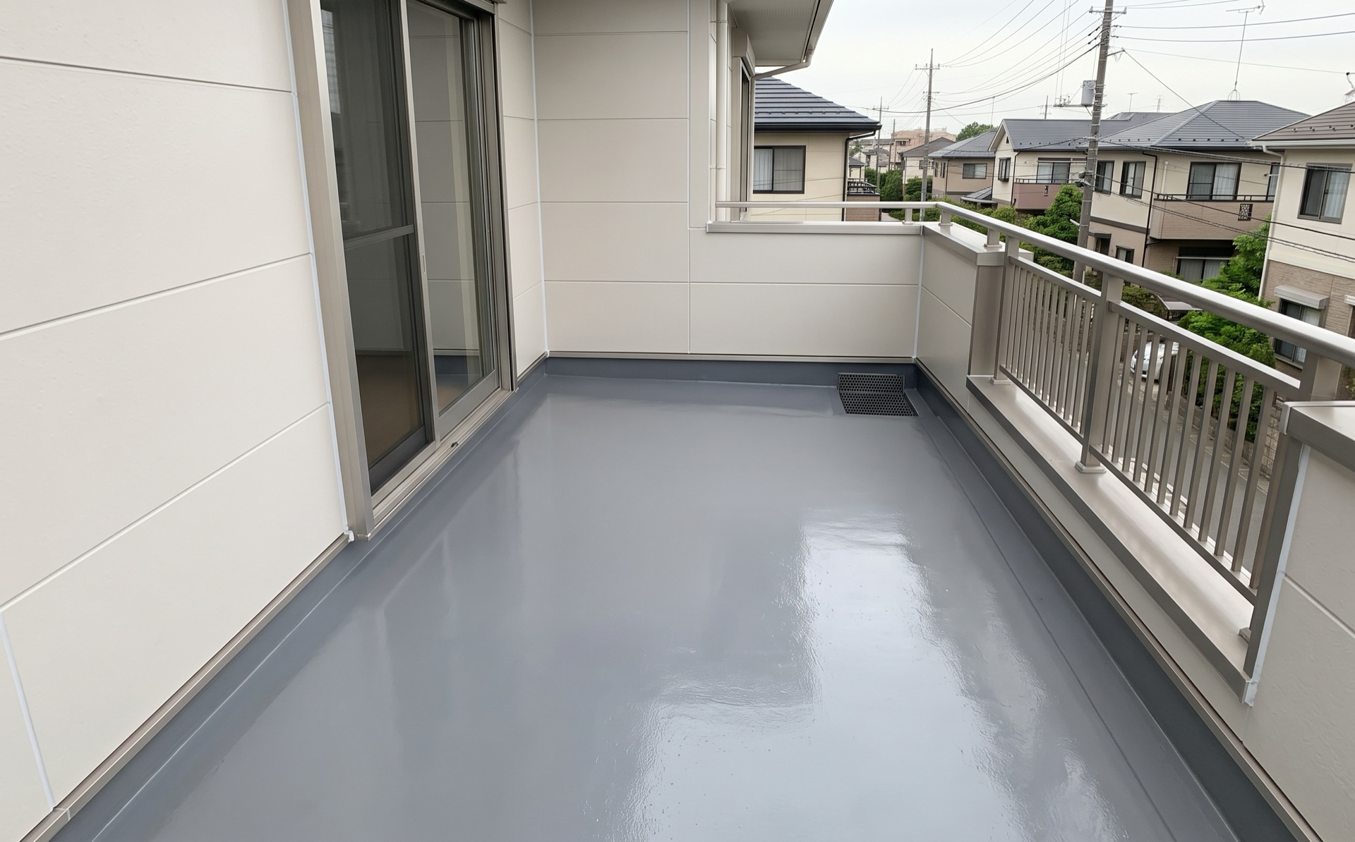 防水工事を終えたベランダ